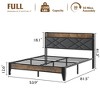 Full Queen King Size Upholstered Bed Frame Headborad with Storage and Charing Station Tufted Design - 2 of 4