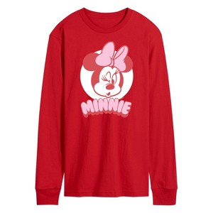 Men's - Disney - Minnie Mouse Wink Face Long Sleeve Graphic T-Shirt - 1 of 3