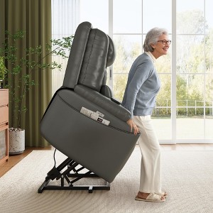 Power Lift Recliner Chair for Elderly, PU Leather Upholstered Recliner Sofa with USB Ports, Cup Holders & Storage for Living Room Home Theater - 1 of 4