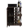 ORRD Espresso Bar Cart with Wine Rack - Mobile Bar Cabinet with Locking Casters, 2 Storage Shelves & 6-Bottle Holder, Rolling Home Bar Cart - 3 of 4
