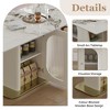 PAGED 63" Dining Table Rectangle Kitchen Table with Storage Shelf and Acrylic Door, Living Room Table with Sintered Stone Top for 4/6 Person - 2 of 4