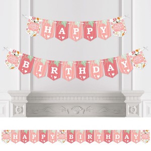 Big Dot of Happiness Girl Little Pumpkin - Fall Birthday Party Bunting Banner - Party Decorations - Happy Birthday - 1 of 4