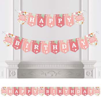 Pastel Perfection Garland Gold Foiled Happy Birthday Bunting Banner Party  Decor 