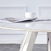 Sapphtopaz 42" Round Dining Table with Marble Top Stainless Steel Leg Kitchen Table for Dining Room, Small Spaces - 2 of 4