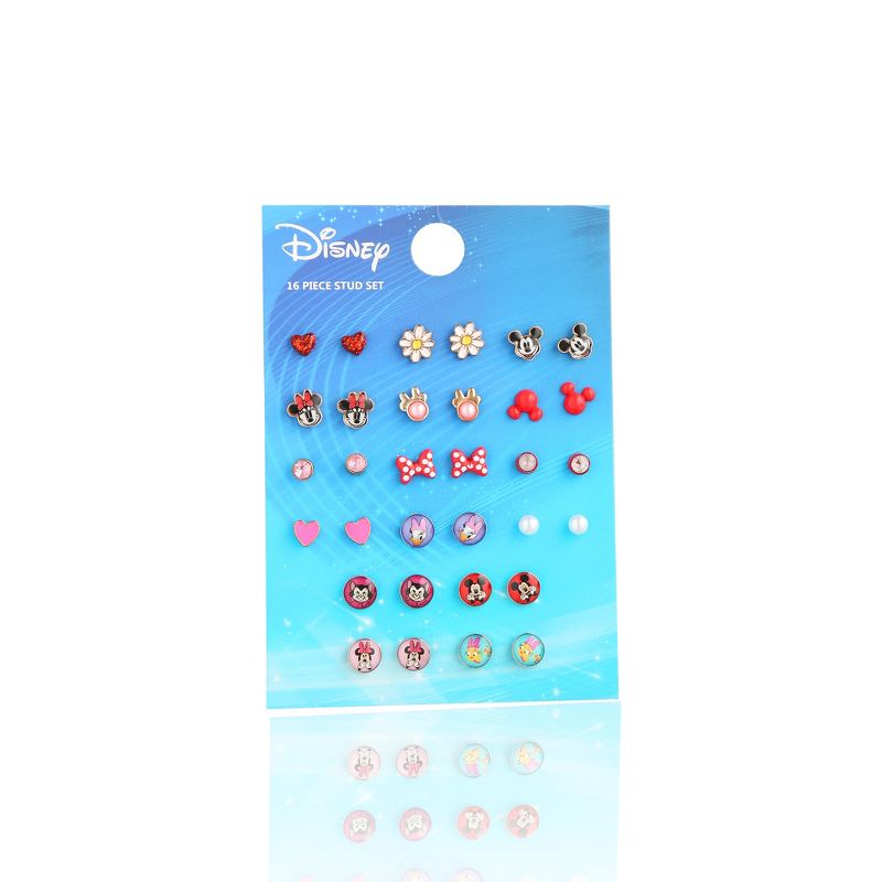 Disney Mickey, Minnie Mouse & Friends Stud Earrings Pack of 16 Pairs - Officially Licensed Disney Earrings for Daily Wear, 4 of 5
