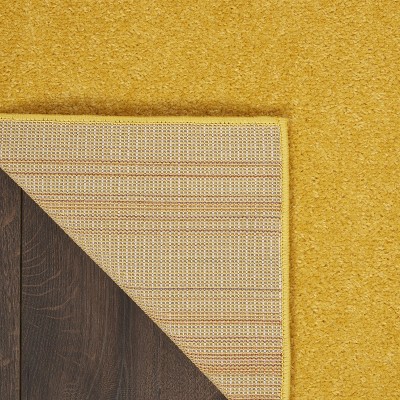 Yellow 4' x 6' Solid Synthetic Indoor/Outdoor Rug