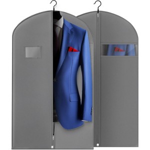 5 Pack 40-inch Black Garment Bags, Hanging Suit Covers with Transparent Window for Travel - 1 of 4