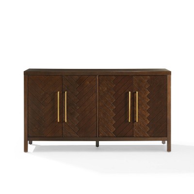 Herringbone Dark Brown Sideboard with Cable Management