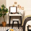 Costway Vanity Table Set with Flip Top Mirror Dressing Makeup Study Padded Stool - 3 of 4