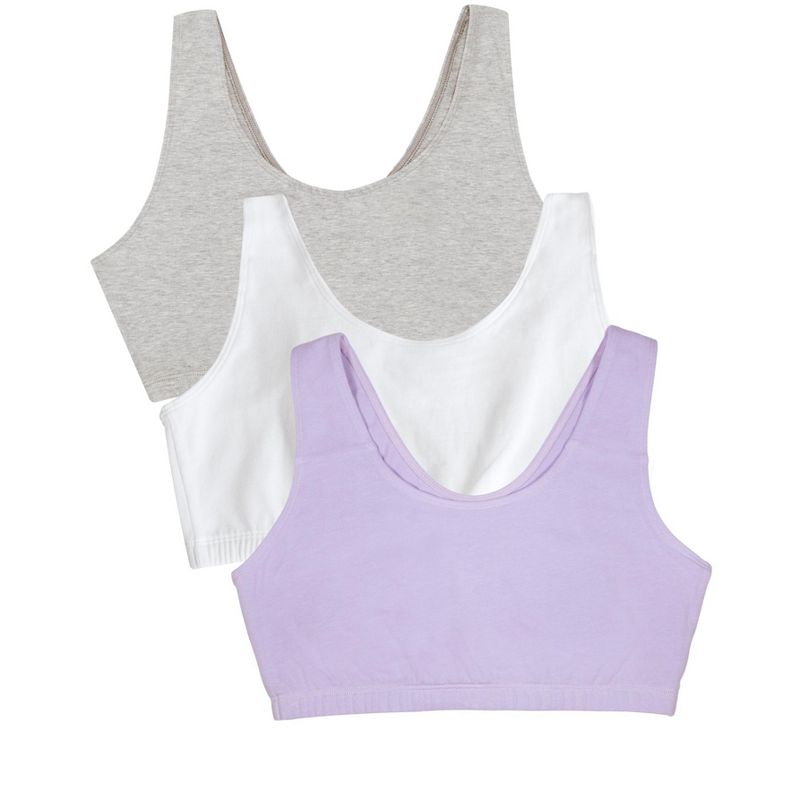 Fruit of the Loom Women's Tank Style Cotton Sports Bra 3-Pack, 1 of 9