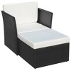 vidaXL Resistant PE Rattan Patio Chair with Footstool, Black - Indoor and Outdoor Use - 3 of 4