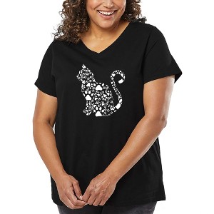 LA Pop Art Cat Claws - Women's Word Art V-Neck - 1 of 4