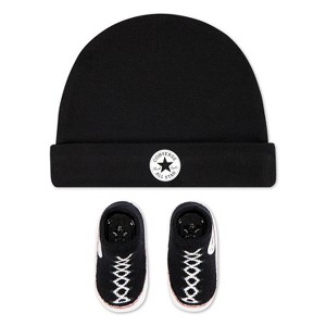 Converse Baby Beanie with Booties Gift Box Set - 0-6M - 1 of 3