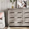 Farmhouse 8 Drawer Dresser for Bedroom, Rustic Wood Chest of Drawers, Large Storage Organizer for Closet, Living Room, Hallway - 3 of 4