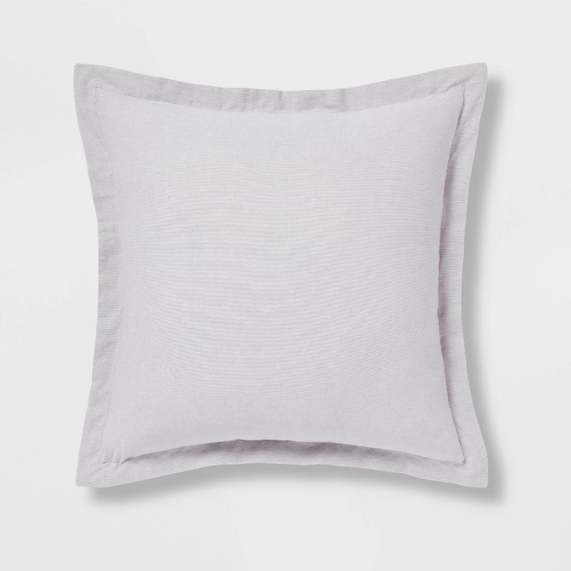 Euro Cotton Linen Blend Chambray Decorative Throw Pillow - Threshold™, 1 of 9