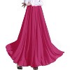 Women's Retro Chiffon Maxi Skirt - Beach Ankle Length Flowy Long Skirt Wine Red - 3 of 4