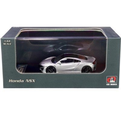 Honda NSX Silver Metallic with Carbon Top 1/64 Diecast Model Car by LCD Models