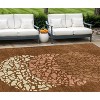 Orange Terra Cotta And Ivory Abstract Washable Indoor Outdoor Area Rug - 2 of 4