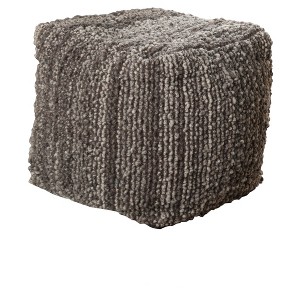 Beverly Pouf Ottoman - Charcoal - Christopher Knight Home, Grey