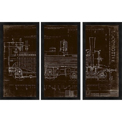 32.5" x 16.5" Locomotive Multiple picture frame Black - PTM Images