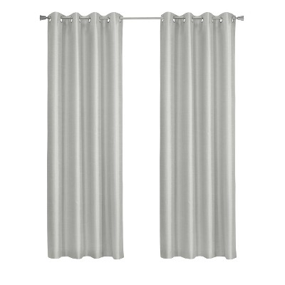 Thermaplus 100% Polyester Glacier Balance Temperature Solid Faux Silk Blackout Grommet Curtain Panel Silver
