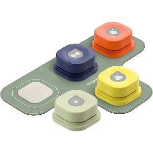 Mewoofun Pet Toy Dog Talking Buttons Set with Non Skid Mat, Recordable, for Communication, Count 4 Pack, Multi-color, 3.3"*3.3"*1.5" - 1 of 4