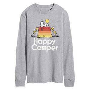 Men's - Peanuts - Happy Camper Long Sleeve Graphic T-Shirt - 1 of 4