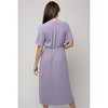 Women's Solid V-neck W-front Knot Midi Dress - GILLI - 2 of 3