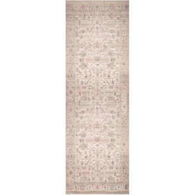 Nourison Vintage Washables Floral Distressed Non-Slip Indoor Rug