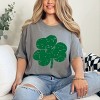 Simply Sage Market Grunge Clover Garment Dyed Tee - L - Grey - 2 of 4