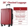 YONWAY 28" Checked-Large Hardshell Luggage, Lightweight Hardside Expandable Travel Laggage with TSA Lock and Spinner Wheel - 3 of 4