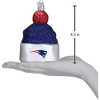 Old World Christmas Blown Glass Ornament for Christmas Tree, New England Patriots Beanie - 3 of 3