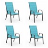 Hyleory 4PCS Patio Stackable Dining Chairs with Curved Armrests & Quick-Drying Fabric - 2 of 4