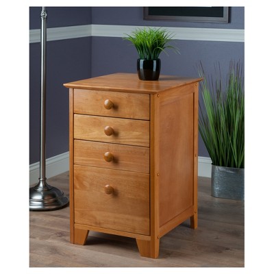 Transitional Honey Brown 3-Drawer Legal Size File Cabinet