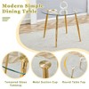 NicBex Modern Round Dining Table with Glass Top & Gold-Plated Metal Legs, Minimalist Circular Dining Table for 4-6, Kitchen Table for Dining Room - 2 of 4