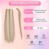 Alilang Straight Ponytail Extension - 24 Inch Long Straight Wrap Around Ponytail for Women Clip Ponytail Hair Extensions Synthetic - 4 of 4