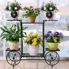 Artloge 6 Tier Garden Cart Flower Plant Stand Potted Holder Parisian Style Wrought Iron Display Shelf Rack Decorating Garden Home Patio Condo Porch - 2 of 4