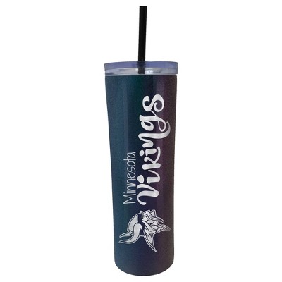 NFL Minnesota Vikings 20oz Onyx Skinny Tumbler with Straw