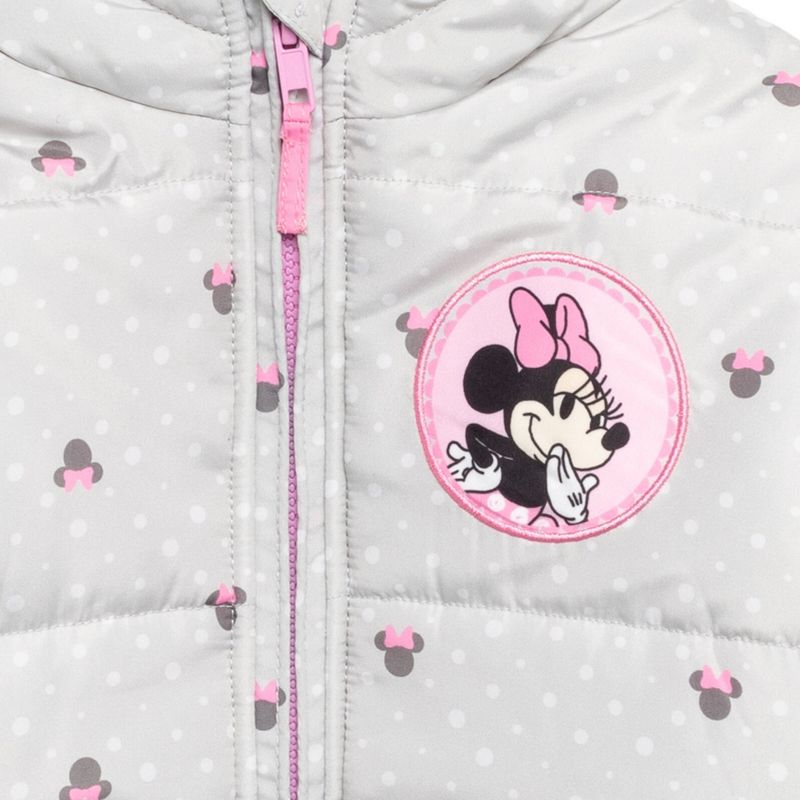 Disney Minnie Mouse Girls Winter Coat Puffer Jacket Little Kid, 5 of 8