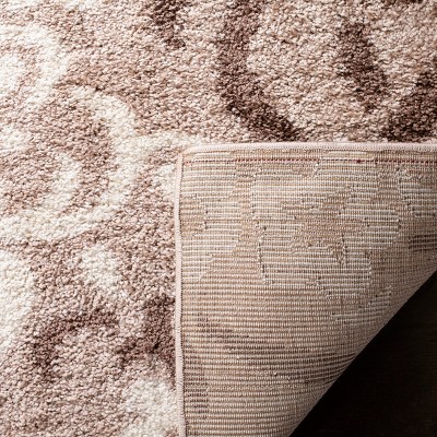 Elegant Gray Floral Shag Area Rug, Hand-Knotted 4' x 6', Easy Care