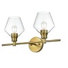 Elegant Lighting Gene 2 Light Satin Gold and Clear Glass Wall Sconce - 3 of 4