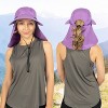 SUN CUBE Womens Sun Hat Neck Flap Cover, UV Protection Wide Brim Fishing Hiking Hat, Ponytail Foldable Summer Beach Outdoor - 4 of 4