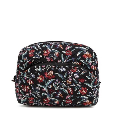 Vera Bradley Women's Cotton Large Cosmetic Bag Perennials Noir : Target