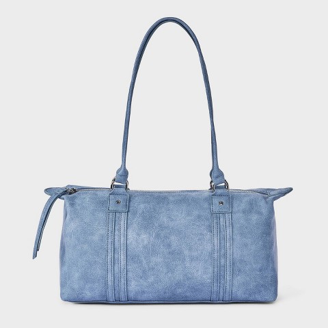 Universal Thread Faux Leather Distressed Satchel Bag - Universal Thread™ Blue