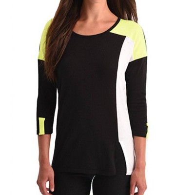 Women's Color Block 3/4 Sleeve Top - ANGEL