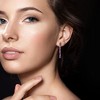 EVERLY JEWELRY | Rose Plated Sterling Silver 3-5/8 CT TGW Amethyst and White Topaz Drop Earrings - 4 of 4