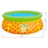 JLeisure Sun Club 17789 5 Foot x 16.5 Inch 1 to 2 Person Capacity Pineapple 3D Kids Above Ground Inflatable Outdoor Backyard Kiddie Swimming Pool - image 2 of 4