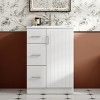 Modern Bathroom Vanity with Ceramic Sink, 2 Drawers and Adjustable Shelf, Compact Storage Cabinet for Small Bathrooms-The Pop Home - 3 of 4