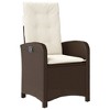 vidaXL 7 Piece Patio Dining Set with Cushions Brown Poly Rattan - 63" x 31.5" x 29.1" Without footrest 6 Items - 3 of 4