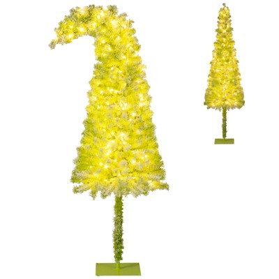 Tangkula Whimsical Christmas Tree Pre-Lit Artificial Holiday Tree w/ Bendable Top